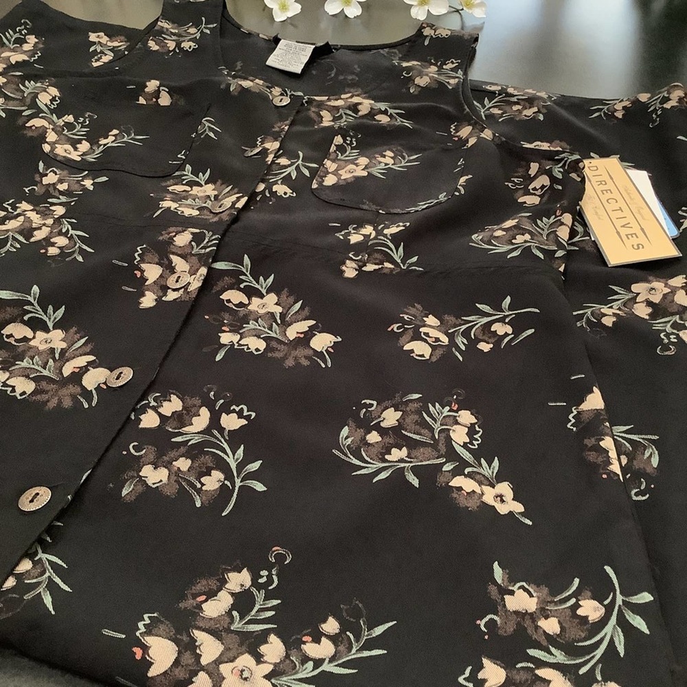 Vintage Sleeveless Long Button Front Floral Print Safari Dress Rayon Buckle Back - Picture 10 of 16
